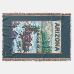 River RaftingArizona Throw Blanket