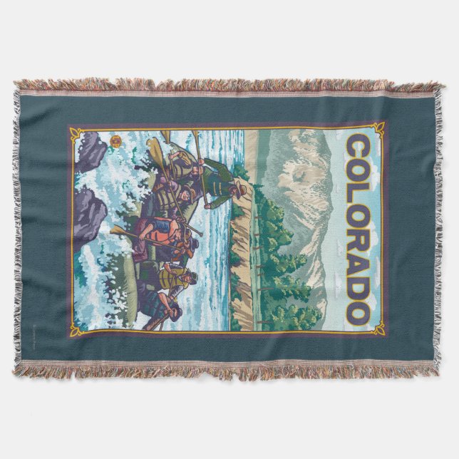 River RaftingColorado Throw Blanket (Front)