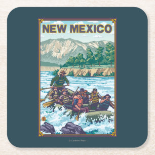 River RaftingNew Mexico Square Paper Coaster