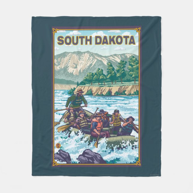 River RaftingSouth Dakota Fleece Blanket (Front)