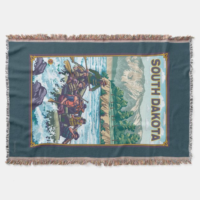 River RaftingSouth Dakota Throw Blanket (Front)