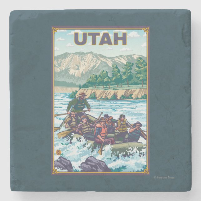 River RaftingUtah Stone Coaster (Front)