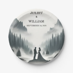 River Rain Cloud Nature Smoky Mountain Wedding Paper Plate