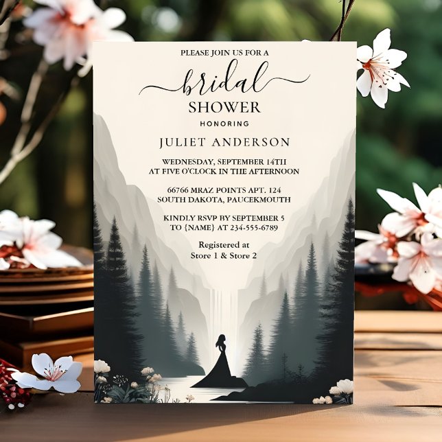 River Rain Cloud Smoky Mountain Bridal Shower Invitation (Creator Uploaded)