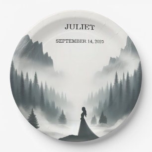 River Rain Cloud Smoky Mountain Bridal Shower Paper Plate
