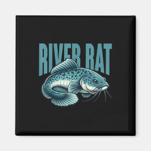 River Rat Catfish Fishing Fish Fisherman Magnet