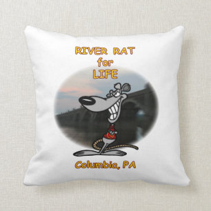 River Rat for Life Throw Pillow