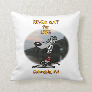 River Rat for Life Throw Pillow