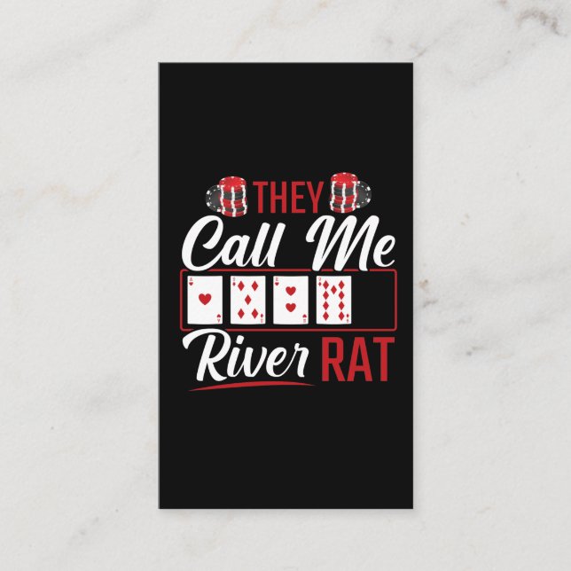 River Rat Funny Poker Player Texas Holdem Lucker Business Card (Front)