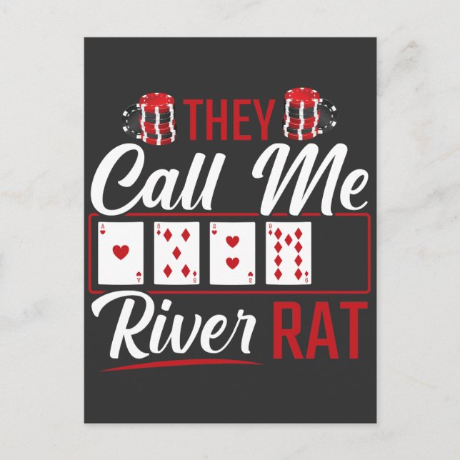 River Rat Funny Poker Player Texas Holdem Lucker Postcard (Front)