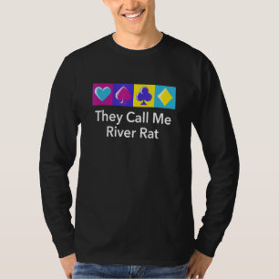 River Rat Gambler Dad Jokes Gambling Punchline Pok T-Shirt