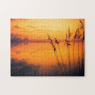 River reeds sunset jigsaw puzzle