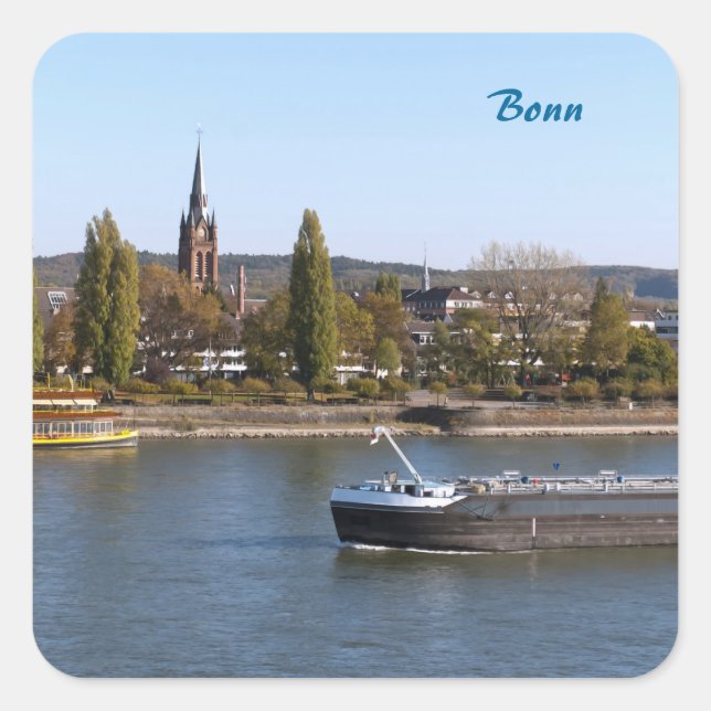 River Rhein Square Sticker (Front)