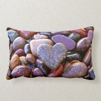 River Rock Heart, Lumbar pillow, w/Scripture Verse Lumbar Cushion