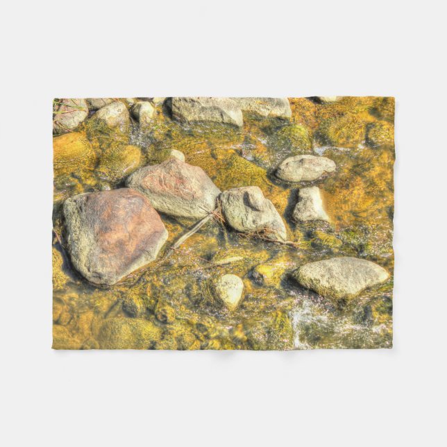 River Rocks Fleece Blanket (Front (Horizontal))
