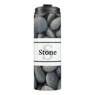 River Rocks with Name and Monogram Thermal Tumbler