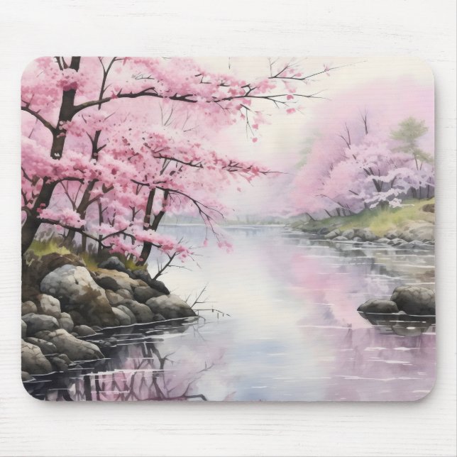 River Sakura Spring Mouse Pad (Front)