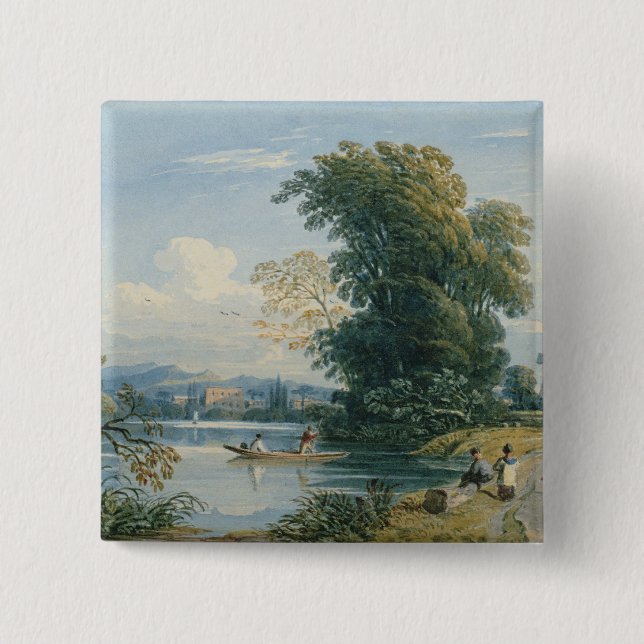 River Scene 15 Cm Square Badge (Front)