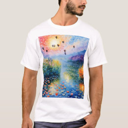 river scene with hot air balloons T-Shirt