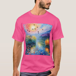 river scene with hot air balloons T-Shirt