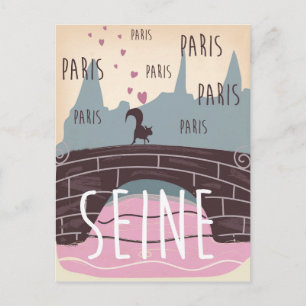 River Seine, Paris,france vintage travel poster Postcard