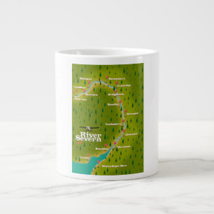 River Severn Wales England travel map Large Coffee Mug