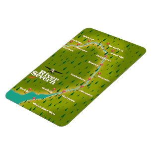 River Severn Wales England travel map Magnet