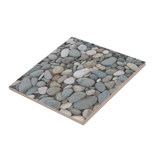 River Stones Fall Autumn Patterns Ceramic Tile (Side)