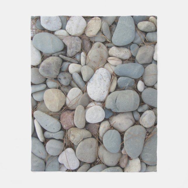 River Stones Fall Autumn Patterns Fleece Blanket (Front)