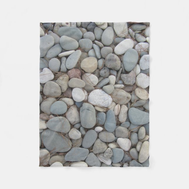 River Stones Fall Autumn Patterns Fleece Blanket (Front)