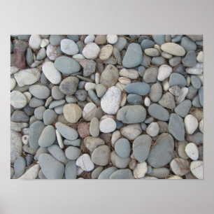 River Stones Fall Autumn Patterns Poster