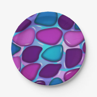 River Stones Paper Plate