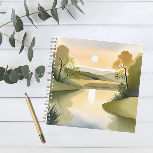 River Sunrise | Watercolor Yellow Notebook (Creator Uploaded)