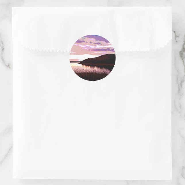 RIVER SUNSET CLASSIC ROUND STICKER (Bag)