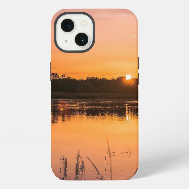 River-sunset-sun-landscape-sky iPhone Case (Back)