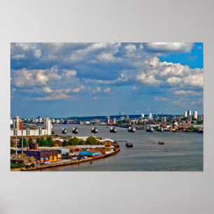 River Thames Flood Barrier Greenwich London Poster