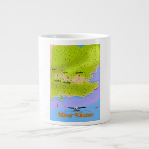 River Thames London England map Large Coffee Mug