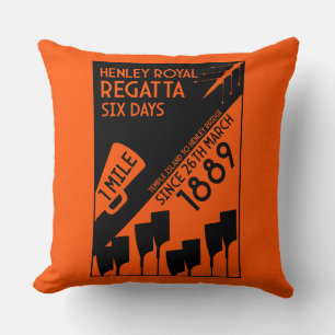River Thames Regatta - Vintage Retro Style Rowing Cushion