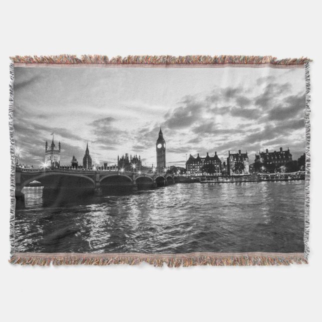 River Thames & Westminster Throw Blanket (Front)