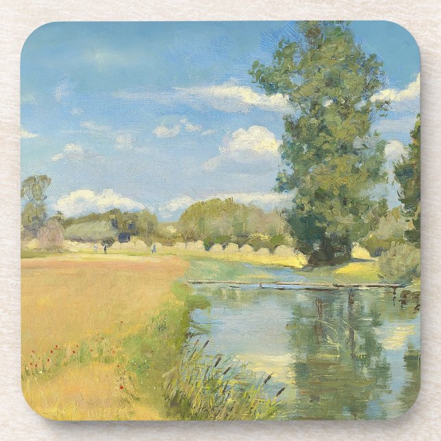 River Through a Harvest Landscape, Summer Coaster (Front)