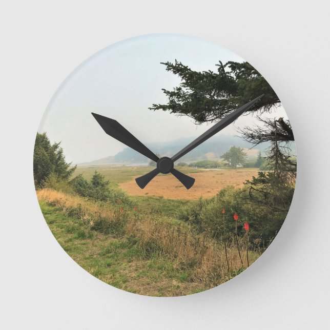 River Trail at Cape Blanco, Oregon Coast Round Clock (Front)