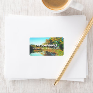 River Trees Landscape Fine Art Custom Label
