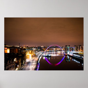 River Tyne at Night Poster