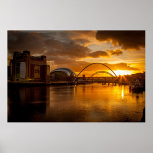 River Tyne at Sunset Poster