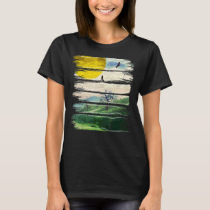 River Valley Landscape Pastoral Country Art T-Shirt