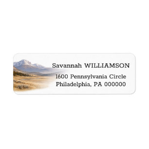 River Valley Mountain Landscape Return Address Label
