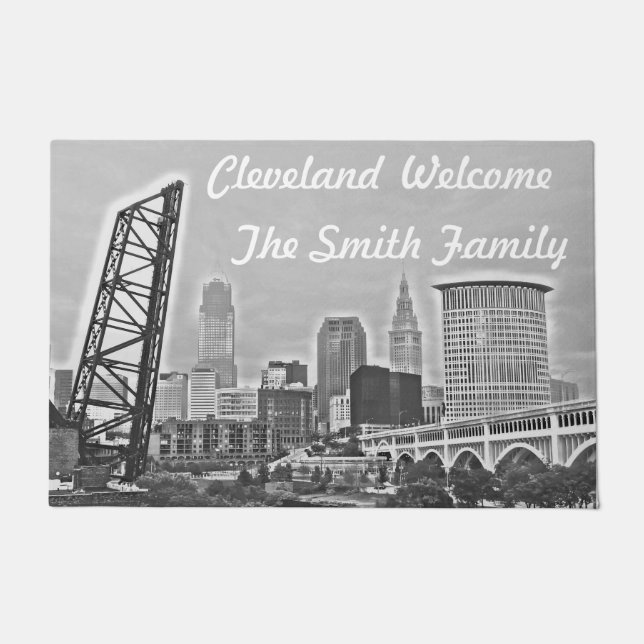 River View Cleveland Skyline Doormat (Front)