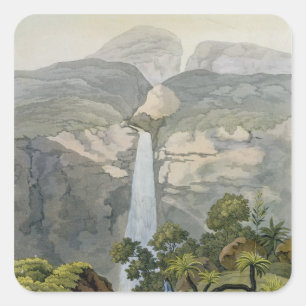 River Vinagre Waterfall, near the Puraci Volcano, Square Sticker