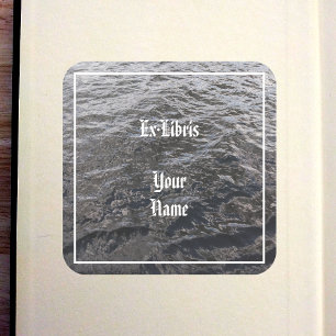 River Water Bookplate Square Sticker