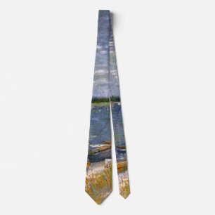 River with Rowing Boats by Vincent van Gogh Tie